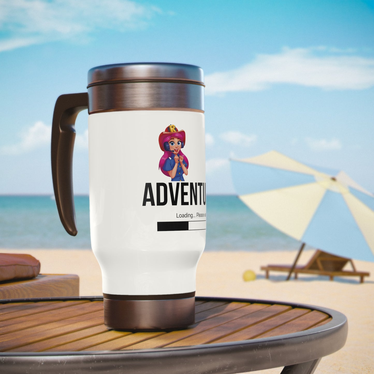 Rescue Dash Stainless Steel Travel Mug with Handle, 14oz