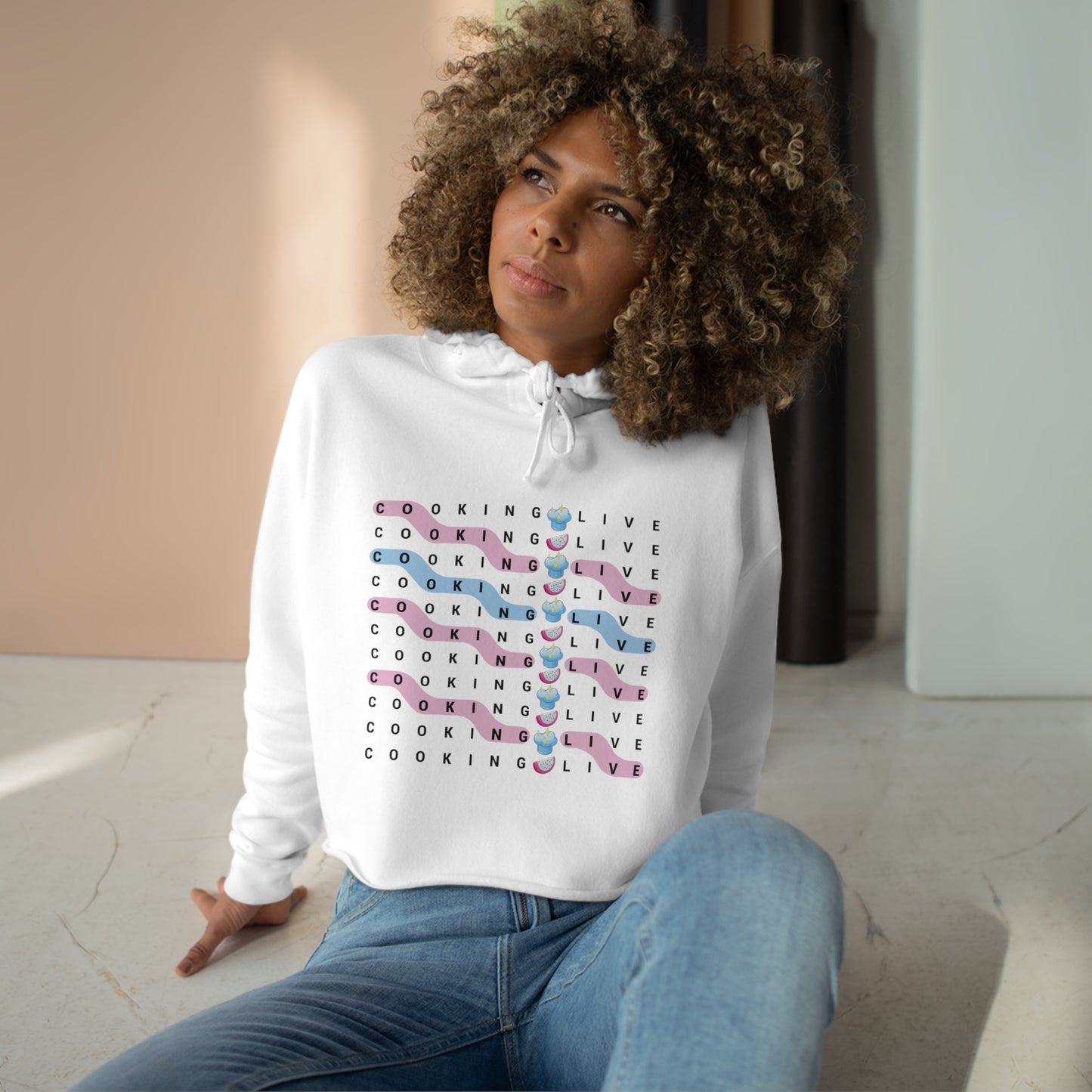 Cooking Live Crop Hoodie