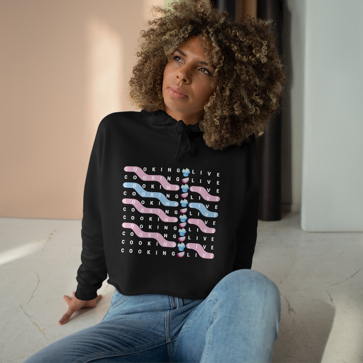 Cooking Live Crop Hoodie