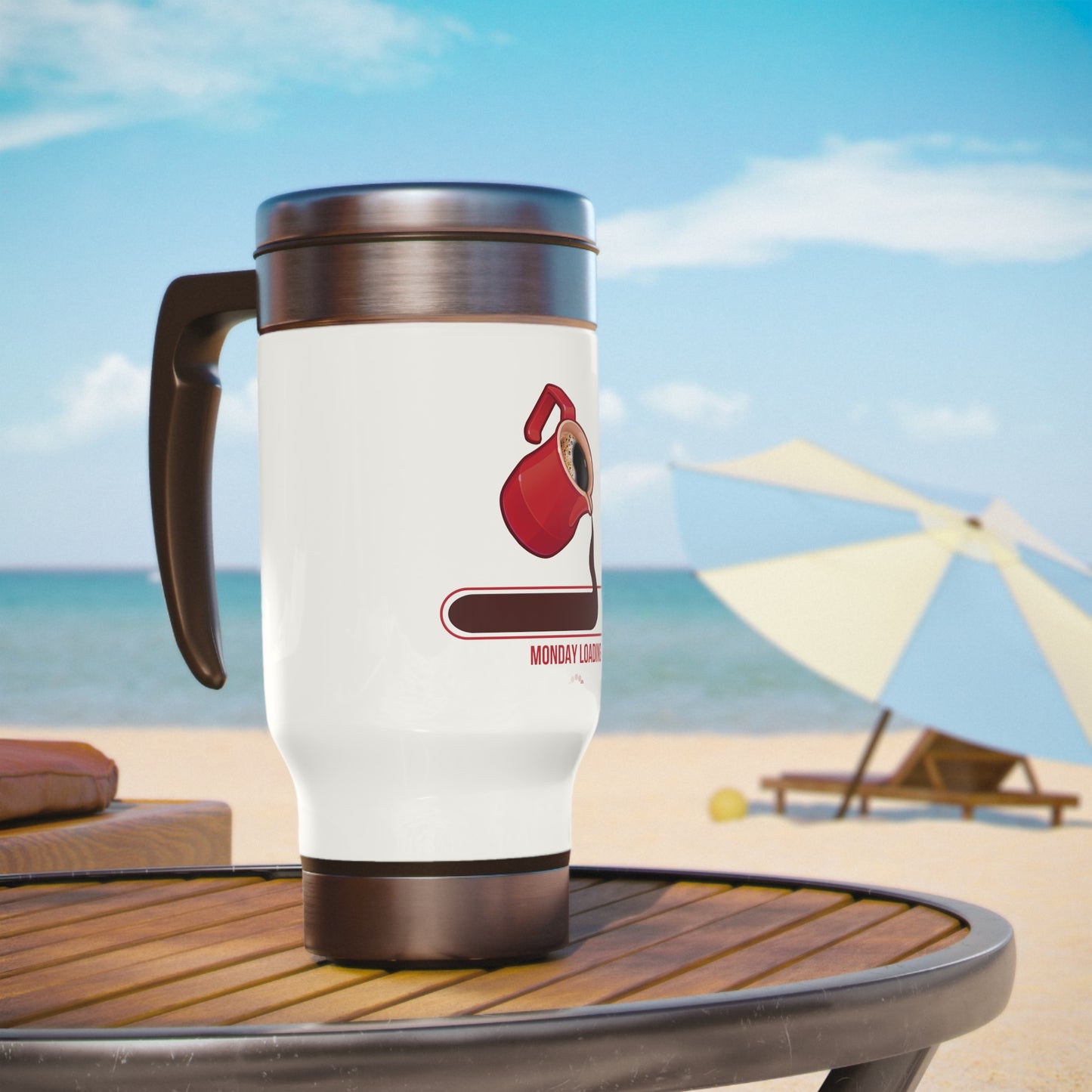 Cooking Live Stainless Steel Travel Mug with Handle, 14oz