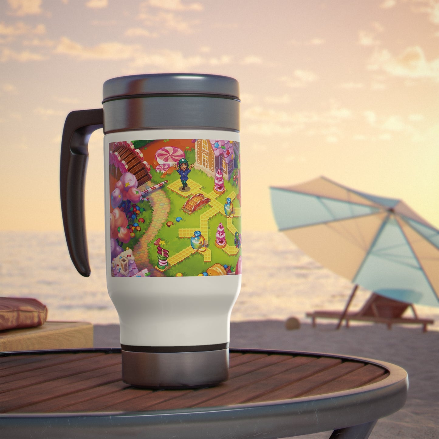 Rescue Dash Stainless Steel Travel Mug with Handle, 14oz
