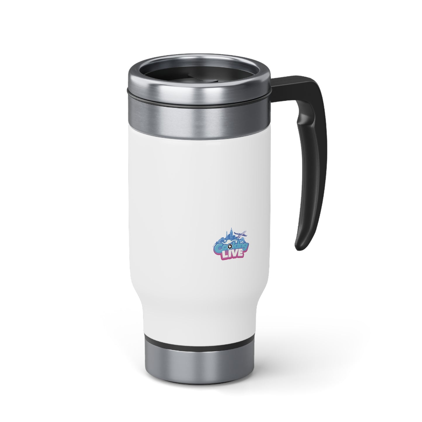 Cooking Live Stainless Steel Travel Mug with Handle, 14oz