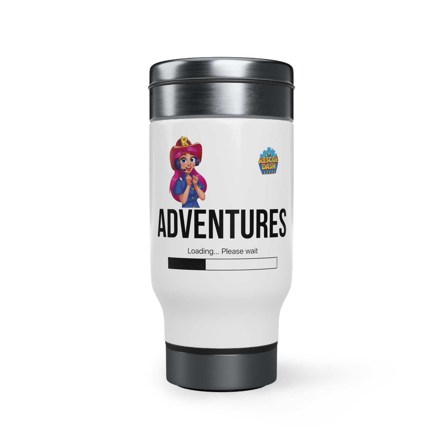 Rescue Dash Stainless Steel Travel Mug with Handle, 14oz